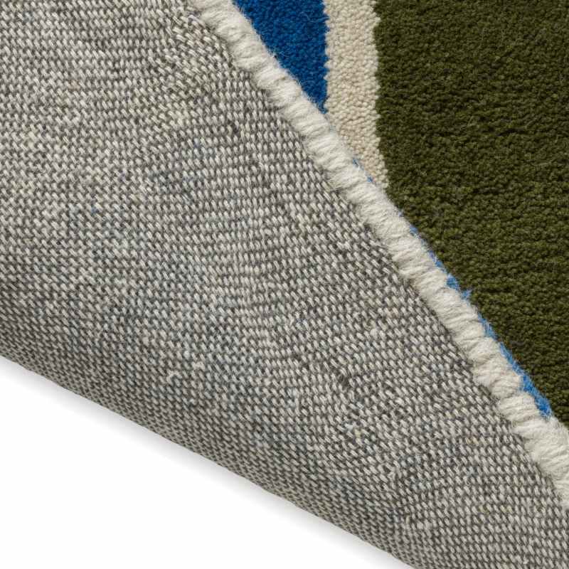 Saku Geometric Rugs 123417 by Scion in Olive Green