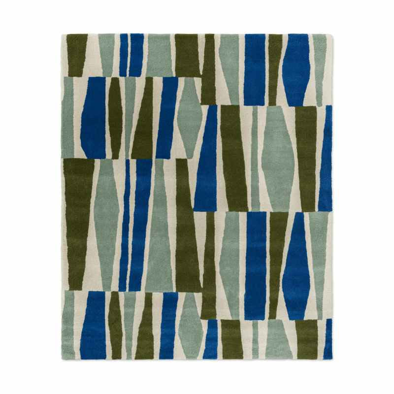 Saku Geometric Rugs 123417 by Scion in Olive Green
