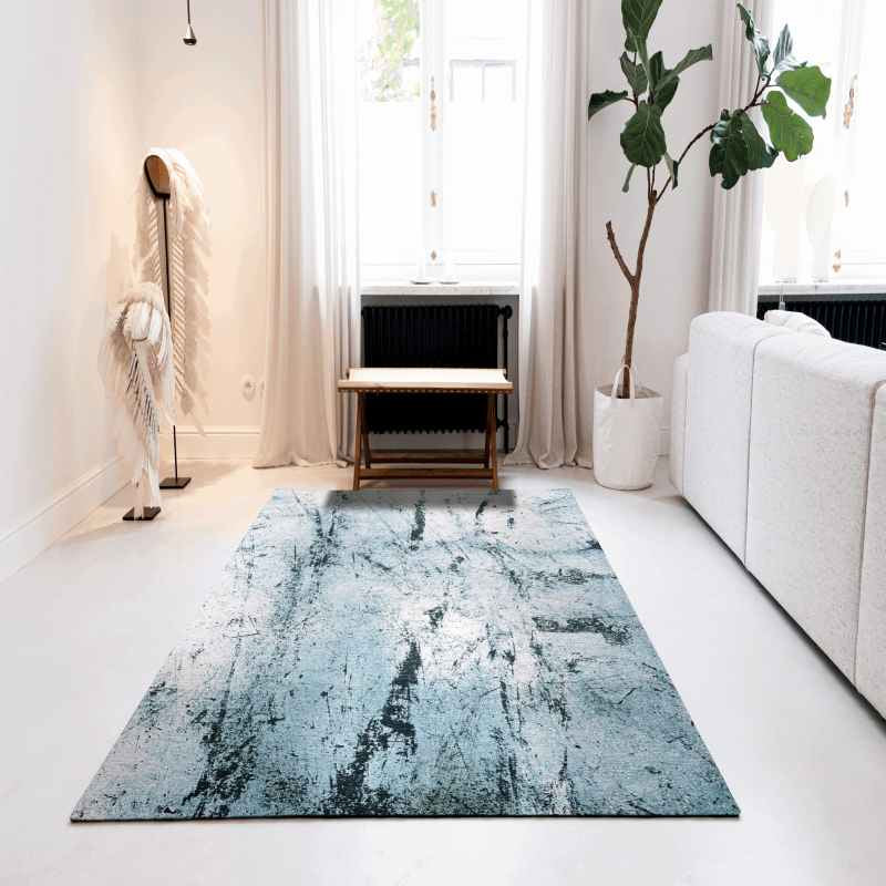 Louis De Poortere Indoor Outdoor Mad Men Sol Rug 9773 in Dragonfly Blue