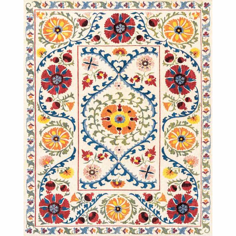 Louis De Poortere Antiquarian Suzani Rugs 9728 in Origine