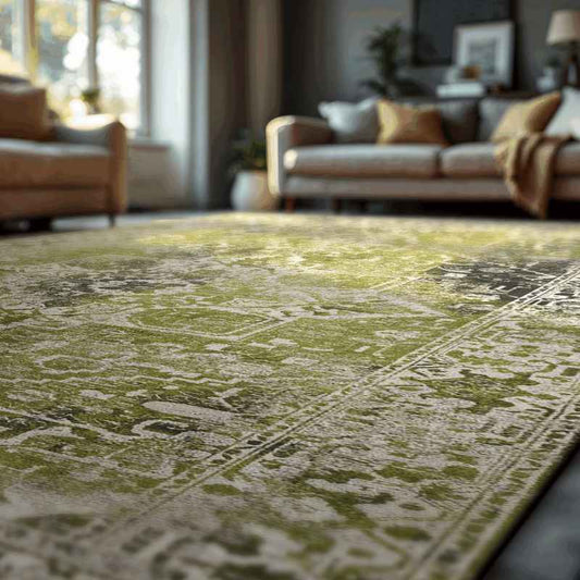 Louis De Poortere Antiquarian Tabriz Rugs 9645 in Olivewood
