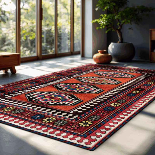 Louis De Poortere Antiquarian Antalia Rugs 9844 in Red Mix