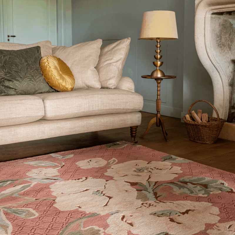 Aylworth Trail Wool Rugs 078607 by Laura Ashley in Terracotta Orange