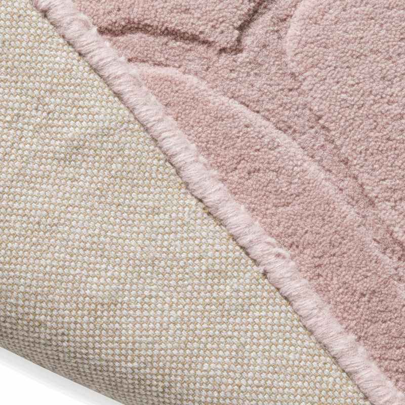 Coleby Petals Wool Rugs 078802 by Laura Ashley in Chalk Pink