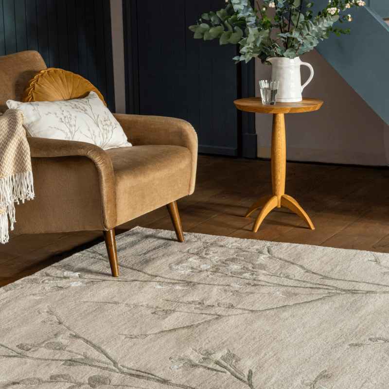 Pussy Willow Wool Rugs 079807 by Laura Ashley in Hedgerow Green
