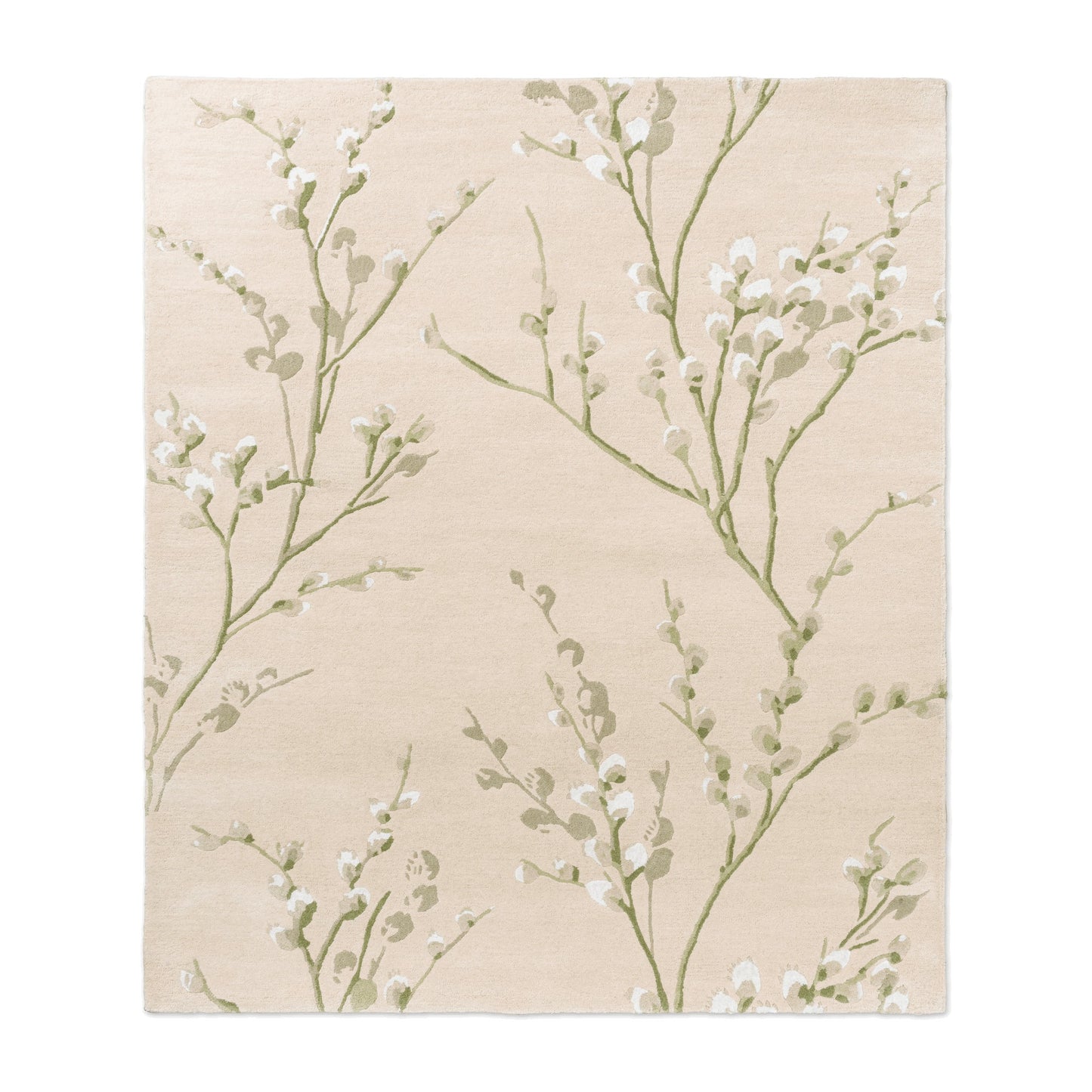 Pussy Willow Wool Rugs 079807 by Laura Ashley in Hedgerow Green