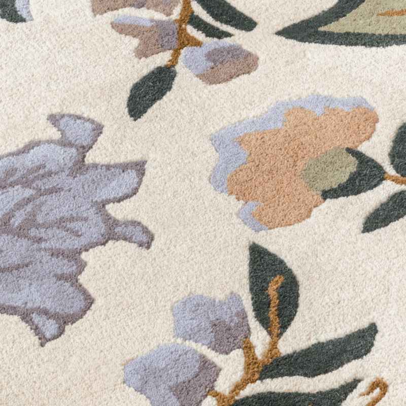 Wendling Floral Wool Rugs 083104 by Laura Ashley in Heather Purple
