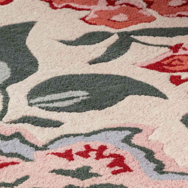 Wendling Floral Wool Rugs 083100 by Laura Ashley in Poppy Red