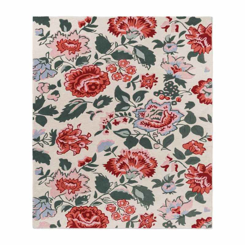 Wendling Floral Wool Rugs 083100 by Laura Ashley in Poppy Red