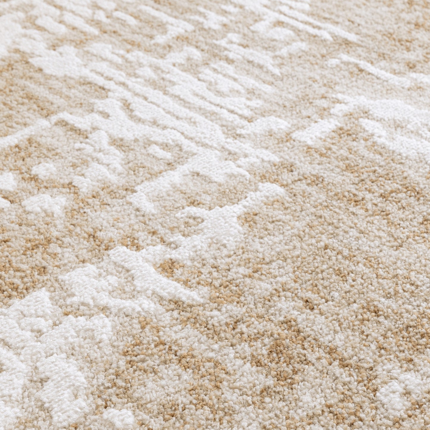 Anders AN03 Boho Abstract Shimmer Rugs in Natural Beige