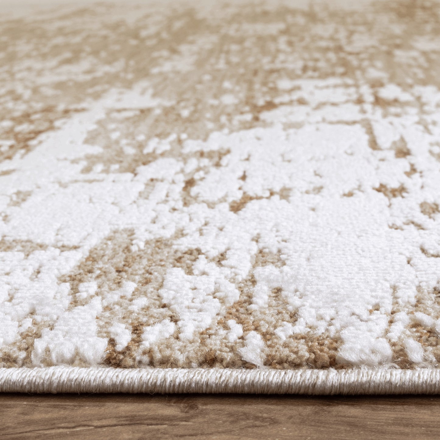 Anders AN03 Boho Abstract Shimmer Rugs in Natural Beige