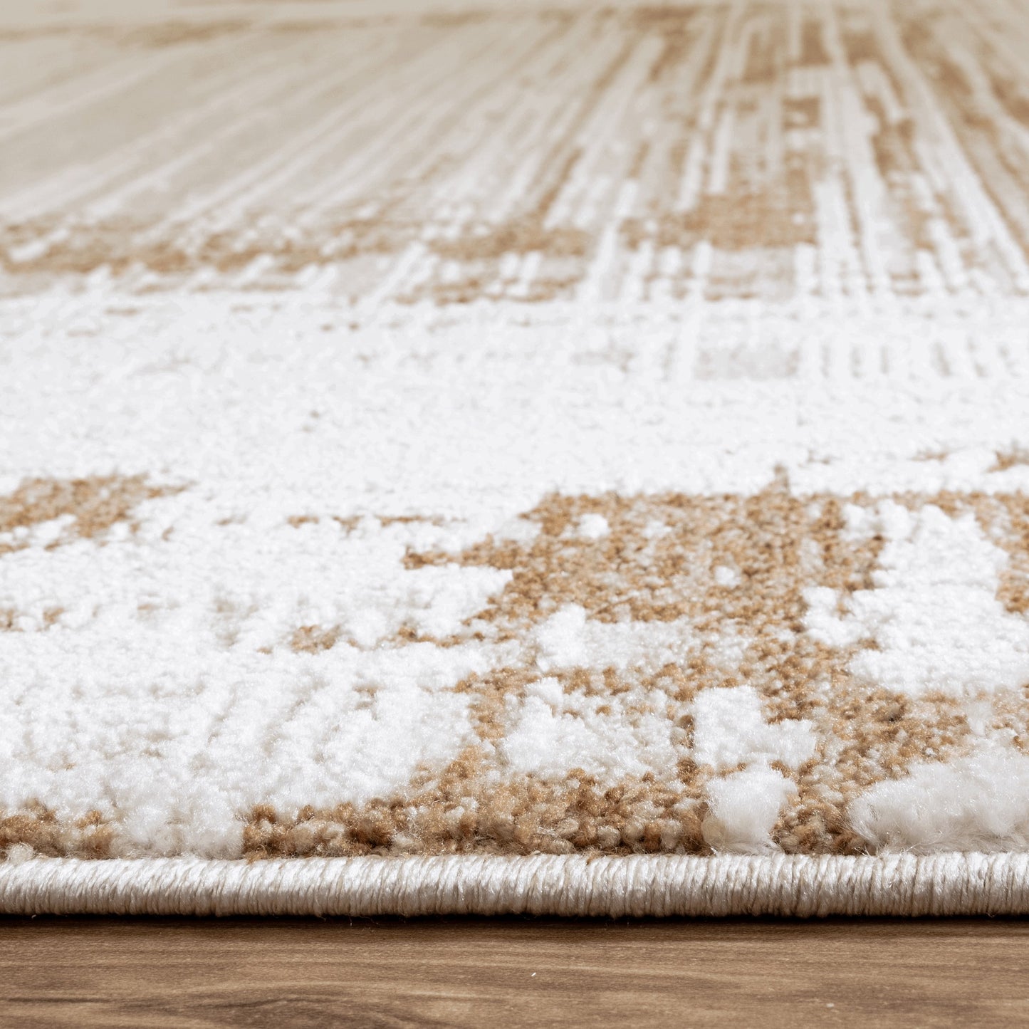 Anders AN05 Boho Geometric Shimmer Rugs in Beige Natural