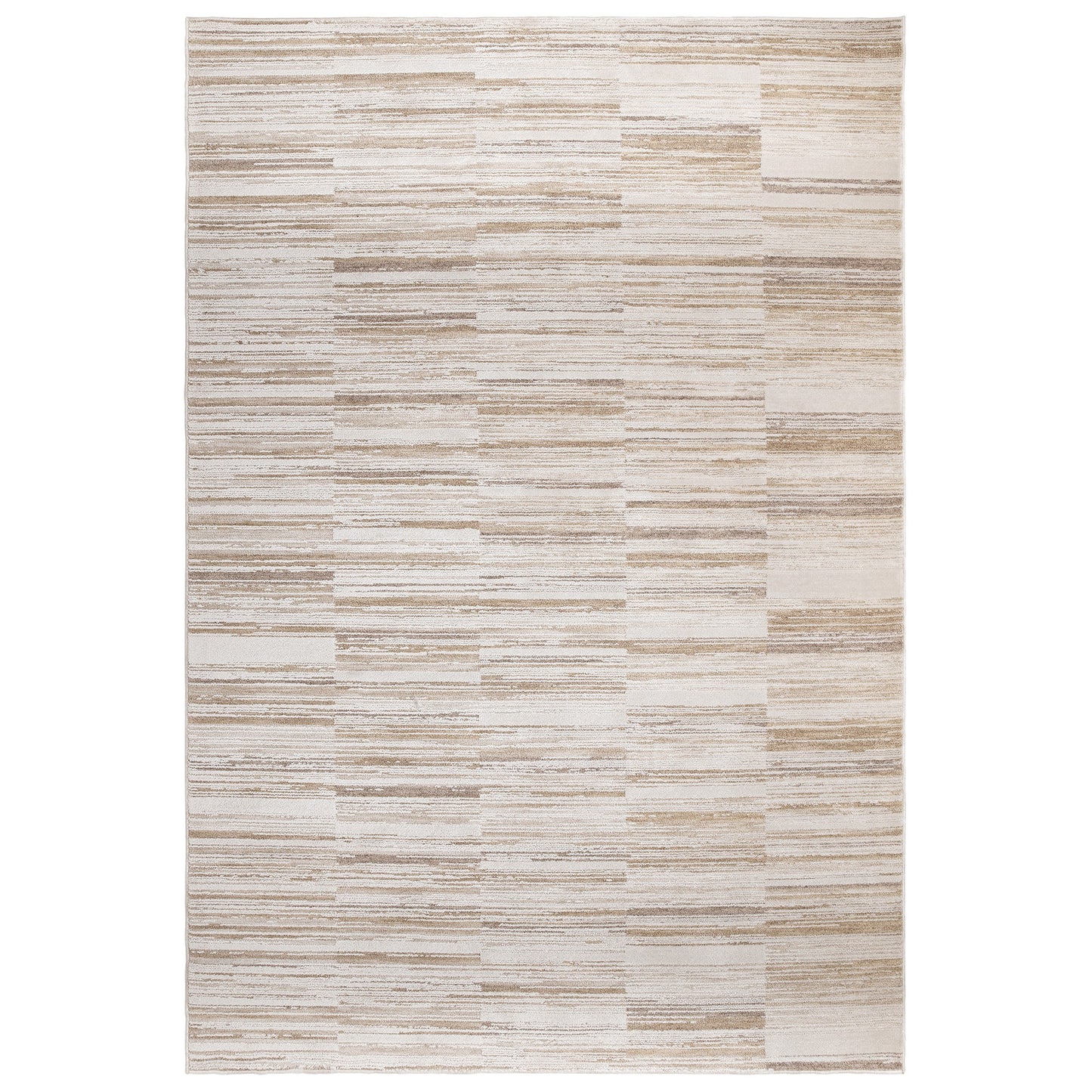 Anders Stripe AN08 Boho Stripe Shimmer Rugs in Beige Natural