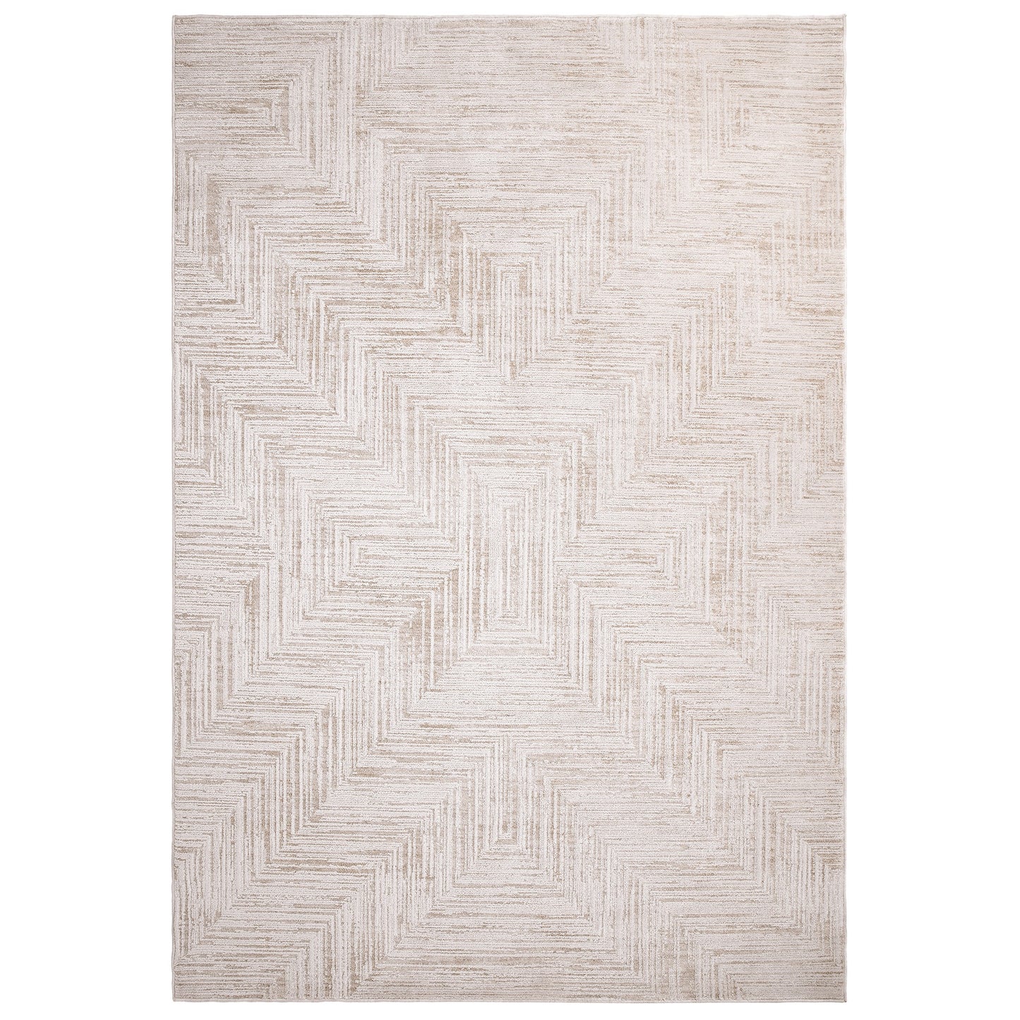 Anders Chevron AN12 Boho Shimmer Rugs in Beige Natural