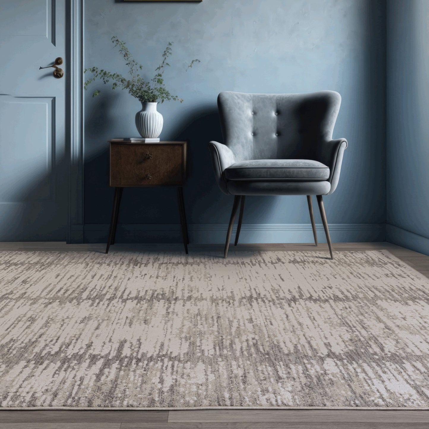 Anders Modern AN14 Boho Shimmer Rugs in Grey