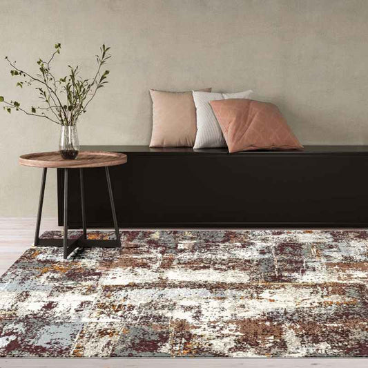 Paprika 97802 7161 Modern Abstract Distressed Rugs in Rust Brown