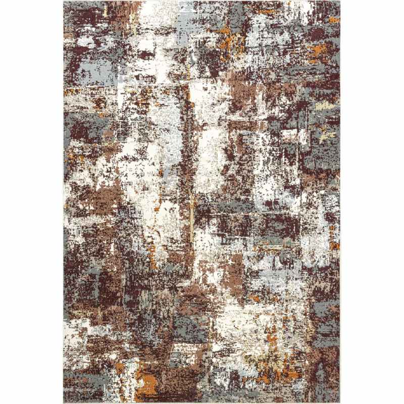 Paprika 97802 7161 Modern Abstract Distressed Rugs in Rust Brown
