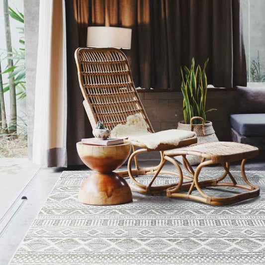 Brighton Aztec Flatweave 98008 3051 Rugs in Light Grey