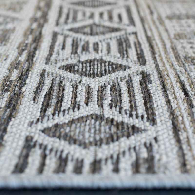 Brighton Aztec Flatweave 98008 3051 Rugs in Light Grey