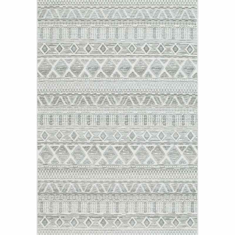 Brighton Aztec Flatweave 98008 3051 Rugs in Light Grey