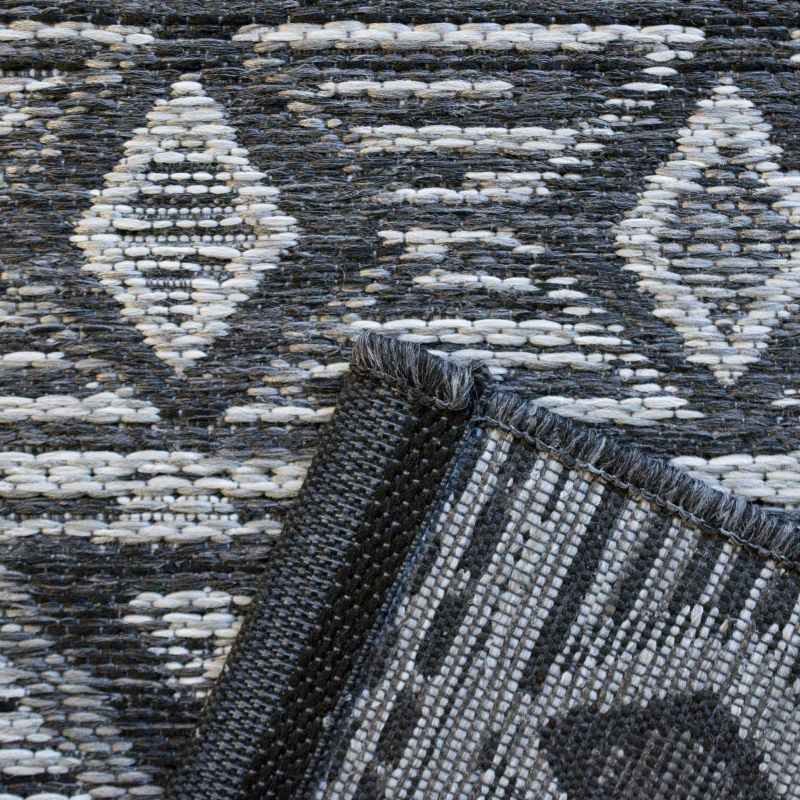 Brighton Aztec Flatweave 98008 3052 Rugs in Dark Grey