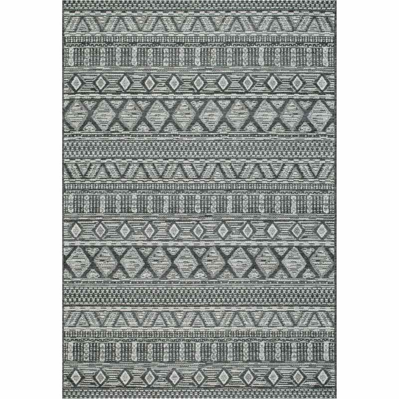 Brighton Aztec Flatweave 98008 3052 Rugs in Dark Grey