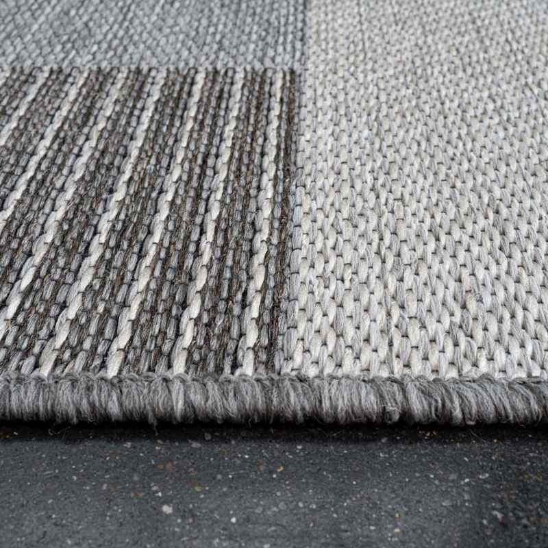 Brighton Geometric Flatweave Indoor Outdoor Rugs 98064 3073 in Grey