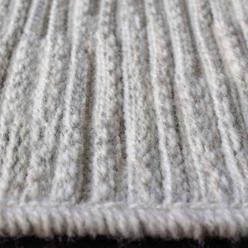 High Line Modern Wool Textured Rugs 99021 6000 in Cream Grey