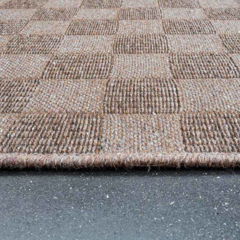 High Line Modern Wool Geometric Rugs 99041 8007 in Brown