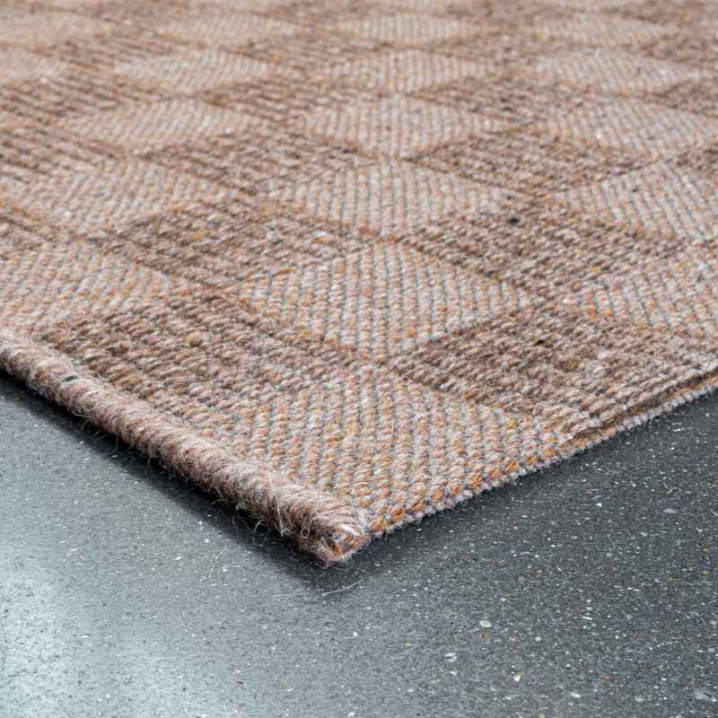 High Line Modern Wool Geometric Rugs 99041 8007 in Brown
