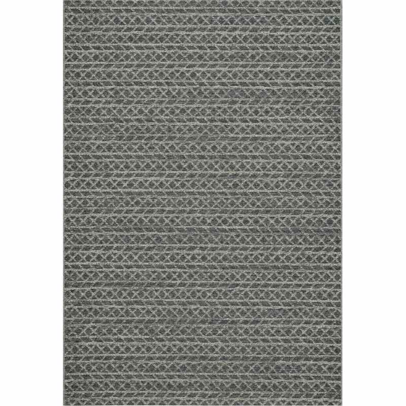 High Line Geometric Rugs 99103 3025 in Anthracite Grey