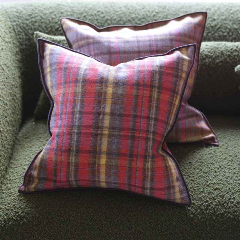 Abernethy Tartan Cushion by Designers Guild in Pimento Red
