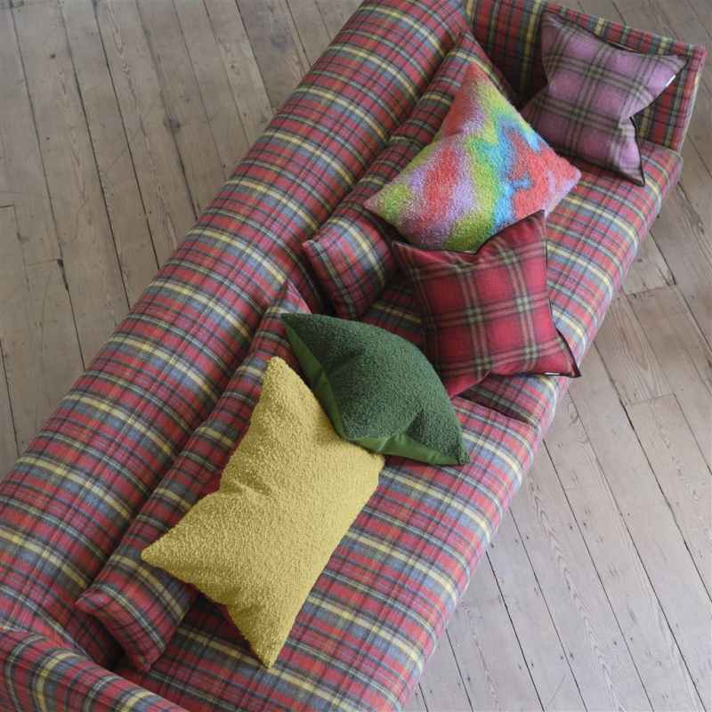 Abernethy Tartan Cushion by Designers Guild in Pimento Red