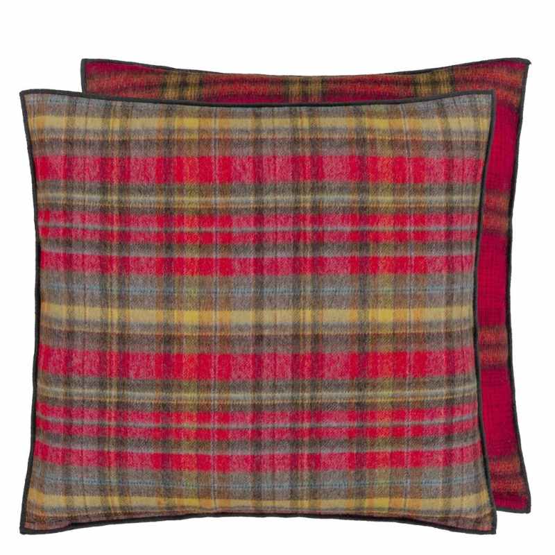 Abernethy Tartan Cushion by Designers Guild in Pimento Red