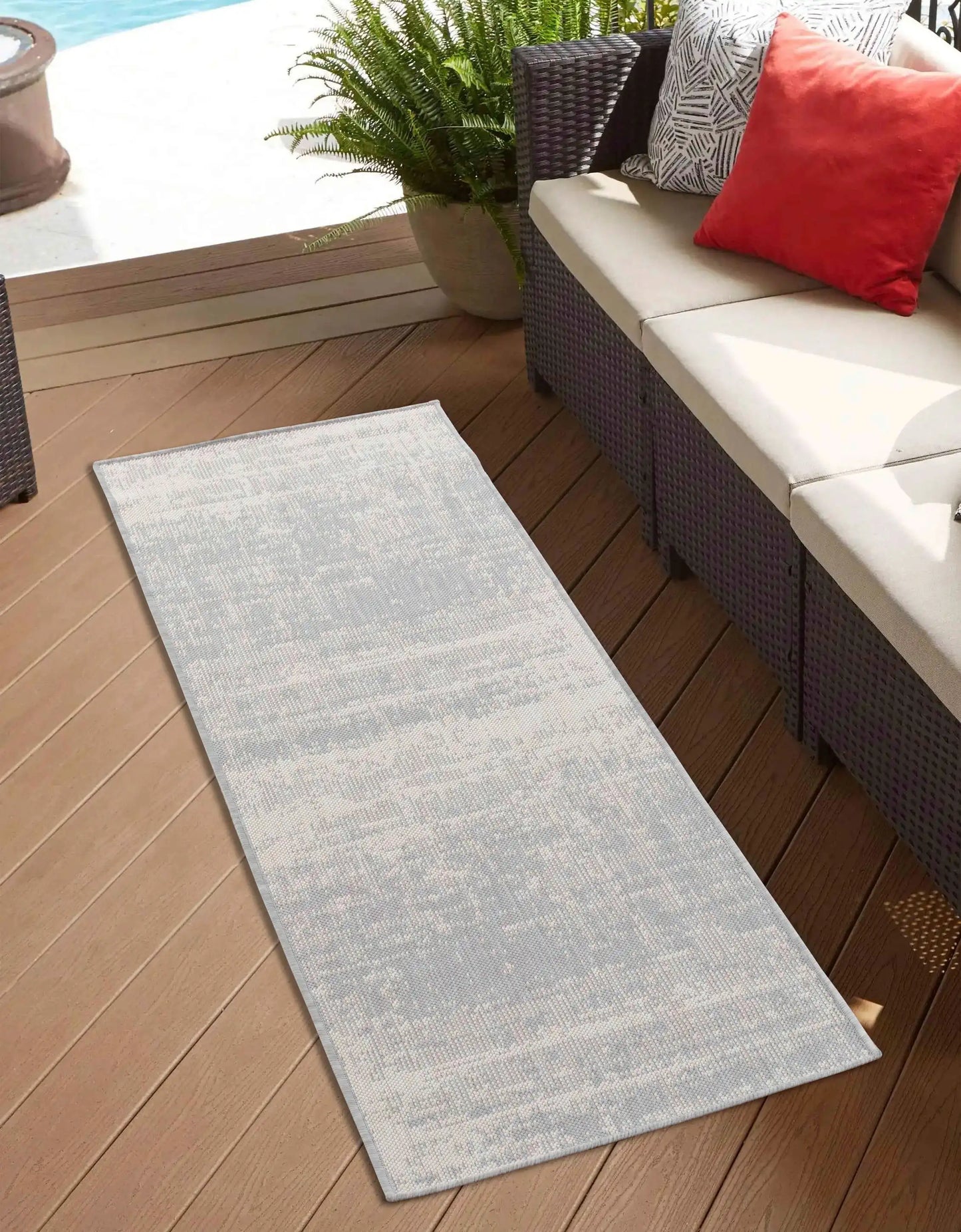 Sky Outdoor Abstract Silver Rug