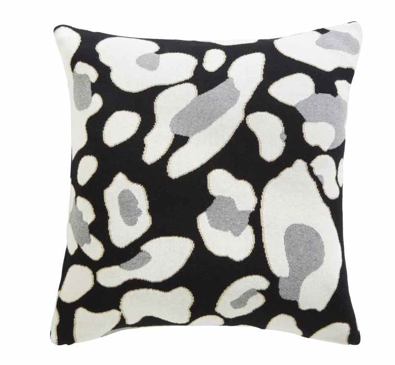 Animal Knit Cotton Cushion By Tess Daly in Black Gold