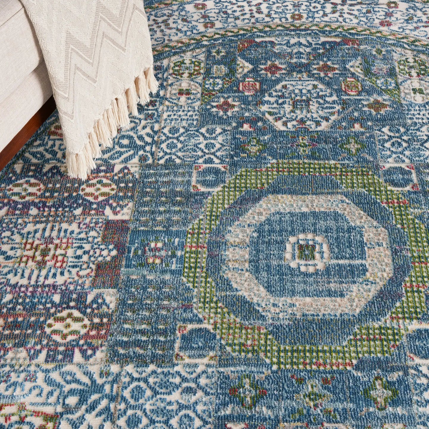 ANKARA GLOBAL ANR17 Ivory Light Blue Rug RS