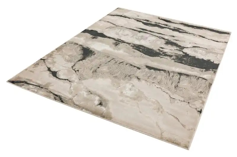 Asiatic aurora au05 quartz Grey, Black Living Room Rug.