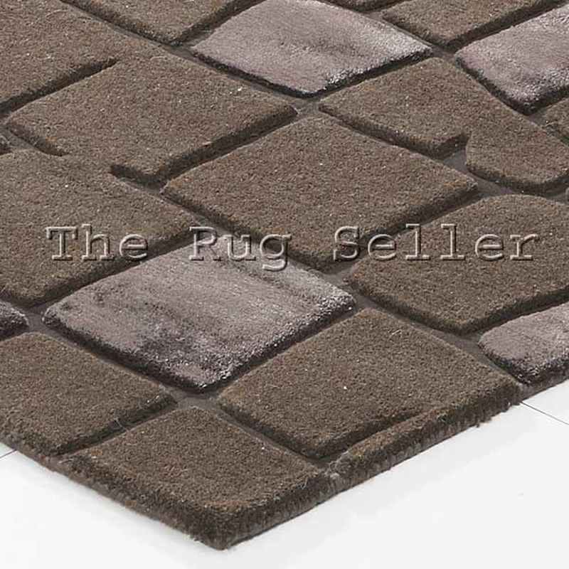 Unique Animal Leather Wool Rugs in Chocolate Brown