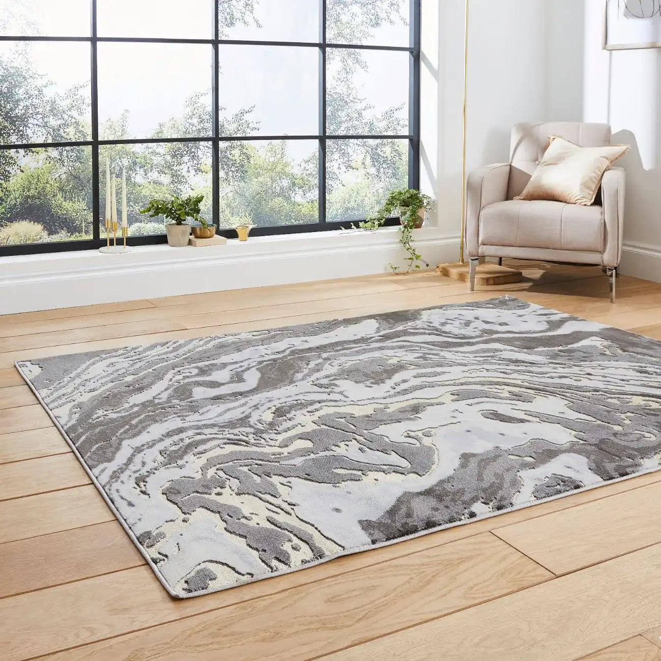 Apollo Think GR584 Grey Gold Rug RS