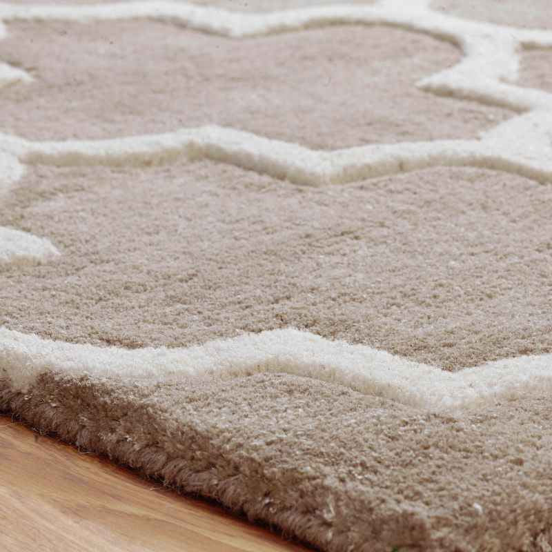 Arabesque Modern Wool Rugs in Beige