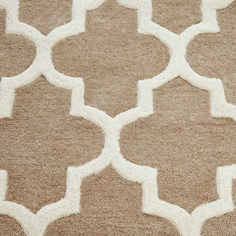 Arabesque Modern Wool Rugs in Beige