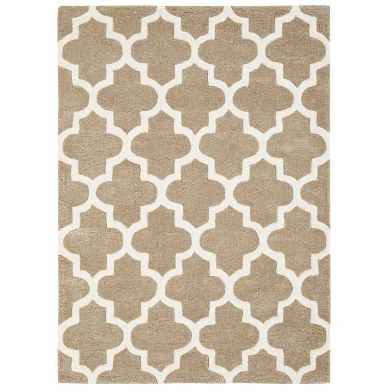 Arabesque Modern Wool Rugs in Beige