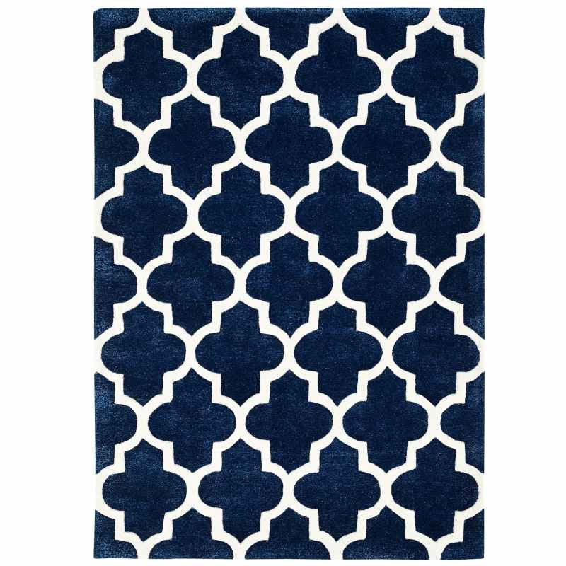 Arabesque Modern Wool Rugs in Blue