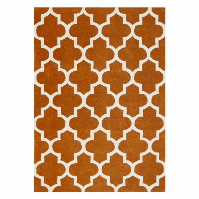 Arabesque Modern Wool Rugs in Ochre Yellow