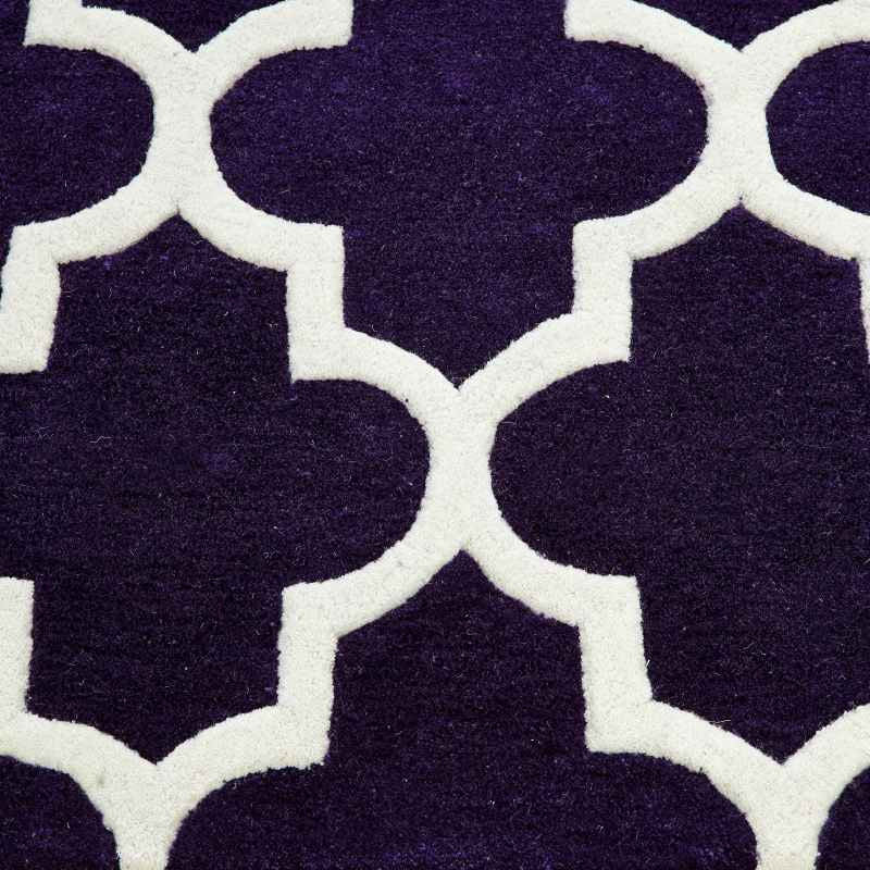 Arabesque Modern Wool Rugs in Purple