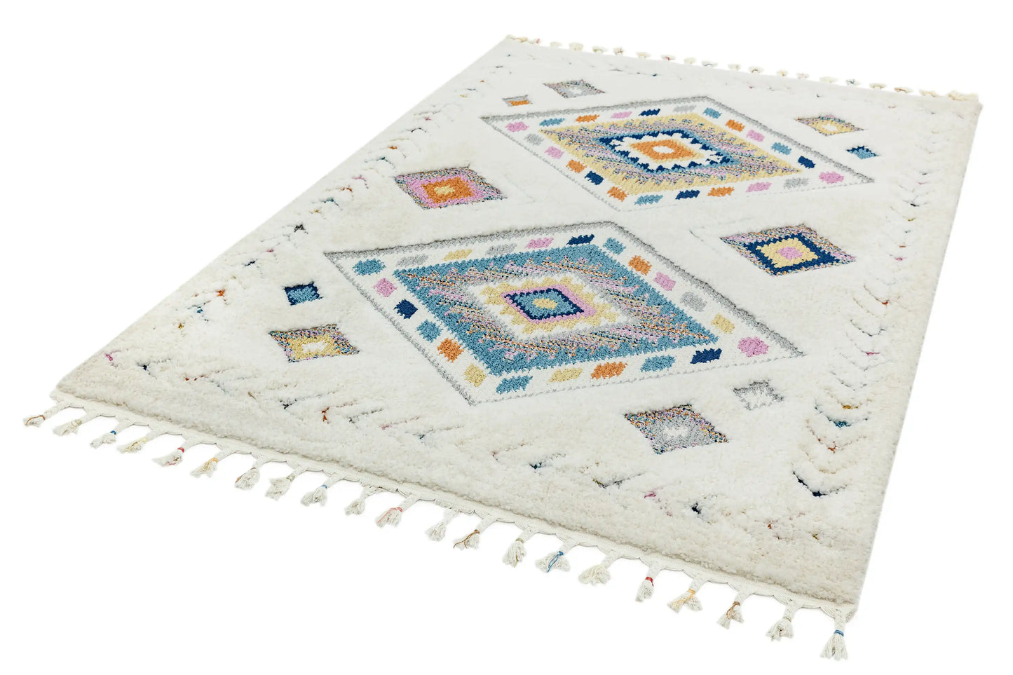 Asiatic ariana ar09 rhombus Ivory, Multicoloured Living Room Rug.