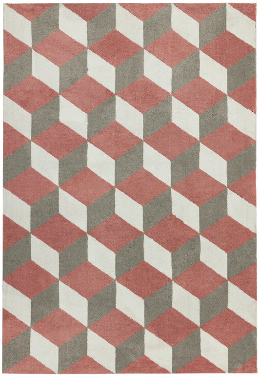 Asiatic arlo ar10 pink block Pink  Geometric Rug.