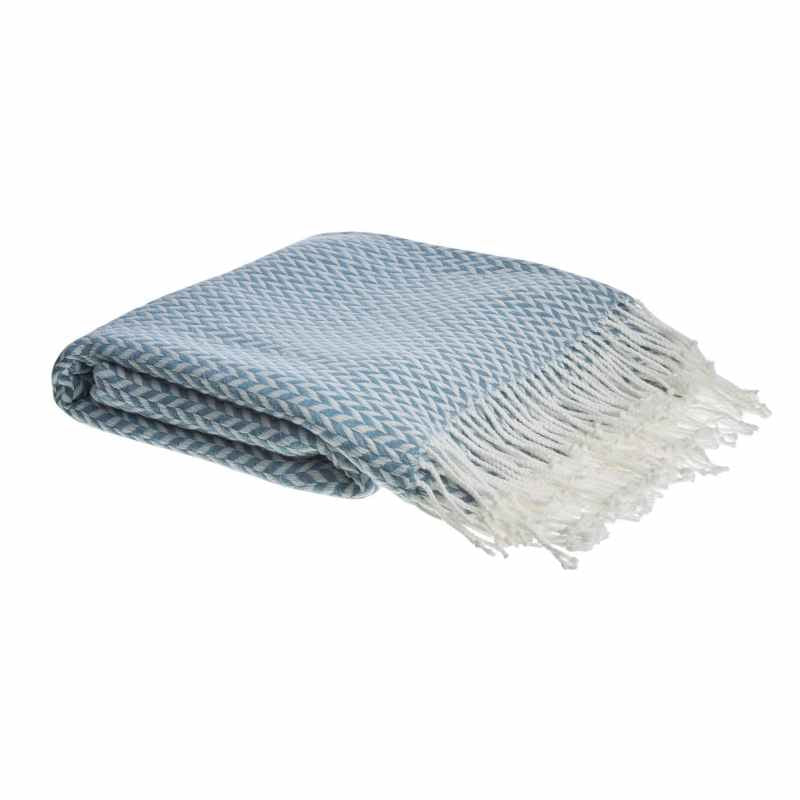 Arya Woven Throw by Laura Ashley in Dark Seaspray Blue
