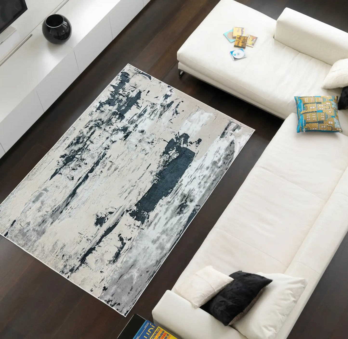 Asiatic aurora au10 glacier Grey Living Room  Rug.